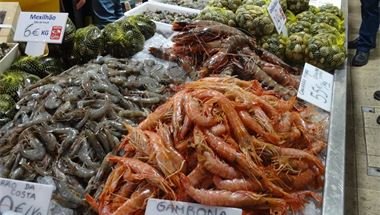 frische Meeresfrüchte am Fisch-Markt